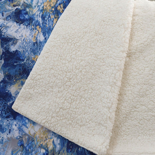 50" X 70" Blue Ivory And Gold Abstract Microfiber Plush Throw Blanket HomeRoots