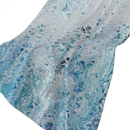 50" X 70" Teal And Ivory Abstract Polyester Woven Plush Throw Blanket HomeRoots