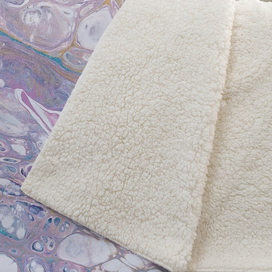 50" X 70" Purple Ivory And Teal Abstract Microfiber Plush Throw Blanket HomeRoots
