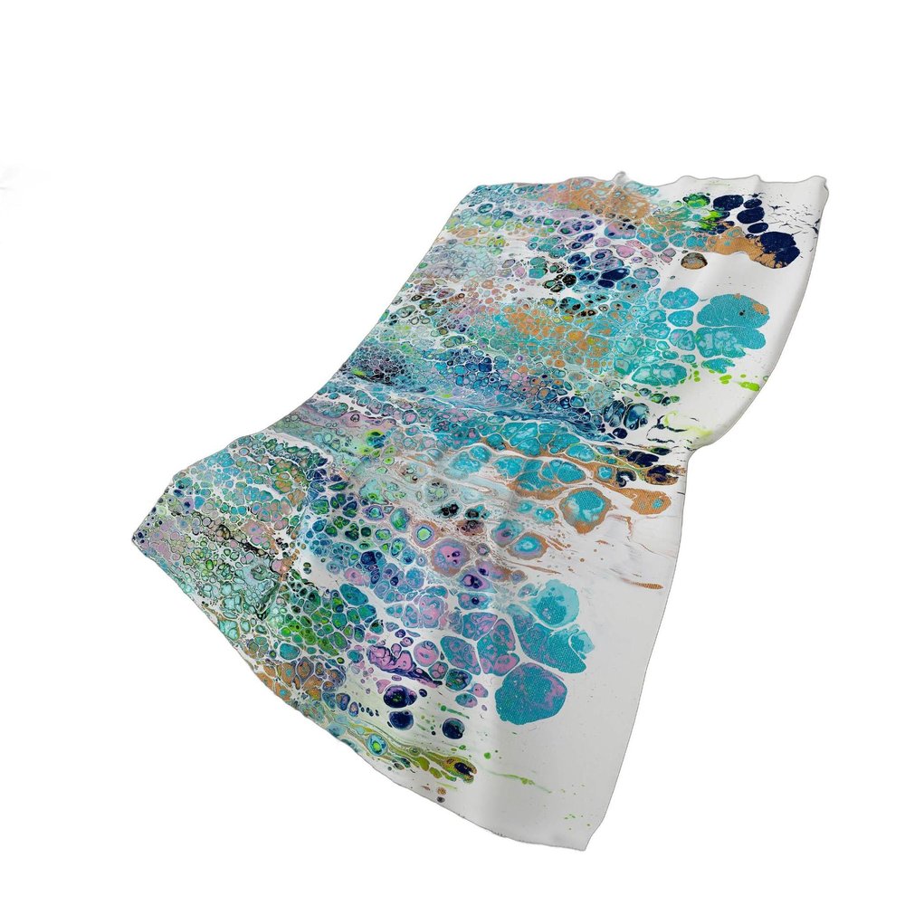 50" X 70" Blue Gold And Pink Abstract Plush Throw Blanket HomeRoots