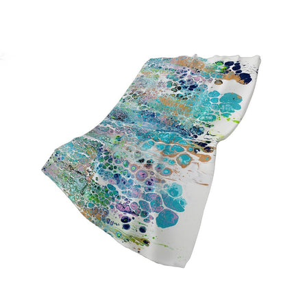 50" X 70" Blue Gold And Pink Abstract Plush Throw Blanket HomeRoots