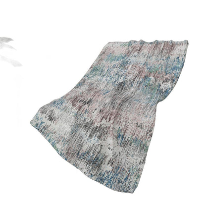 50" X 70" Ivory And Blue Abstract Plush Throw Blanket HomeRoots