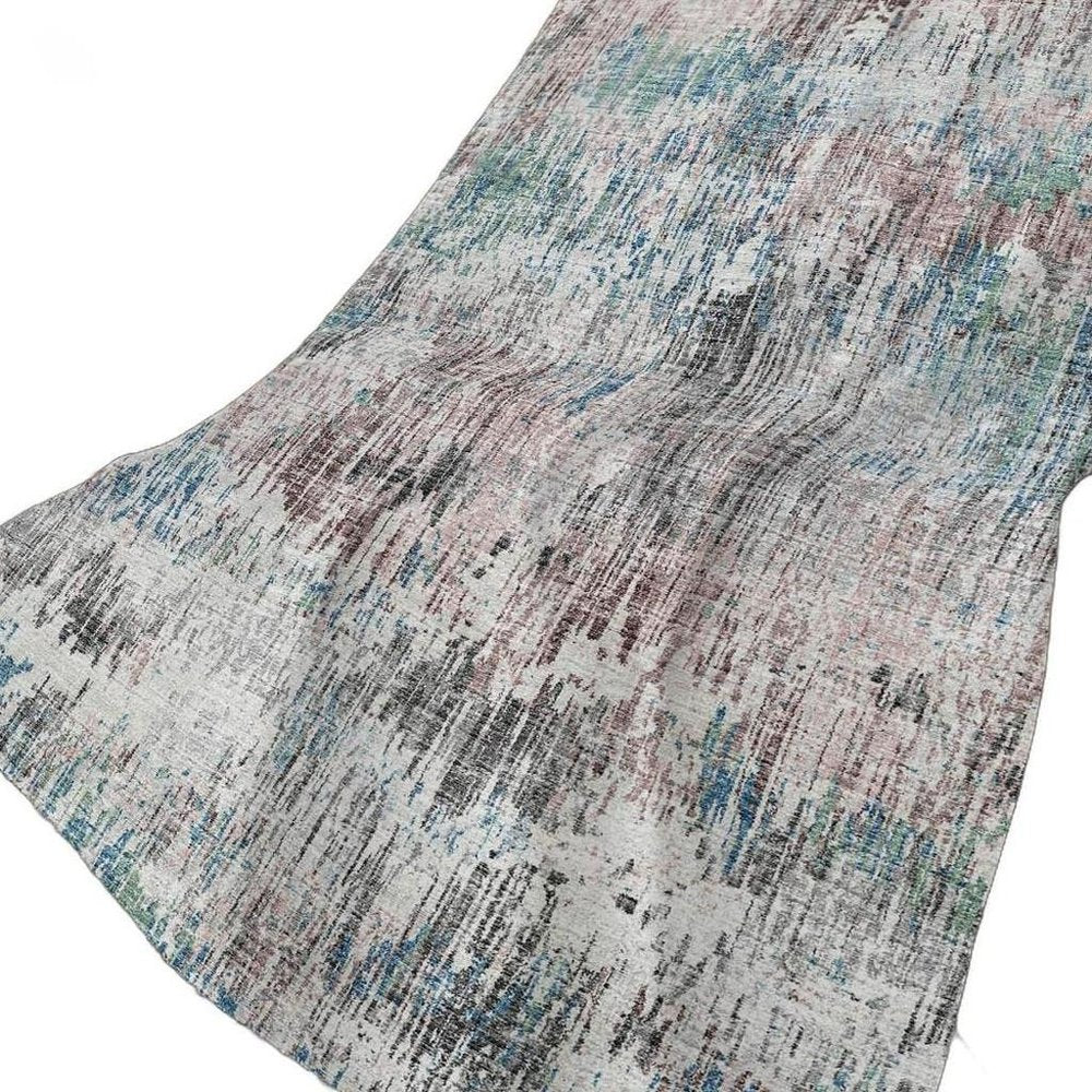 50" X 70" Ivory And Blue Abstract Plush Throw Blanket HomeRoots