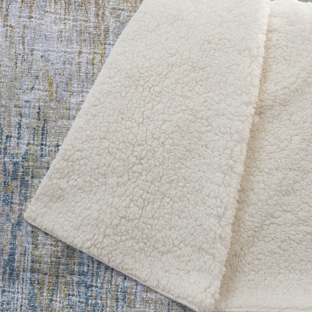 50" X 70" Beige Blue And Gold Abstract Plush Throw Blanket HomeRoots