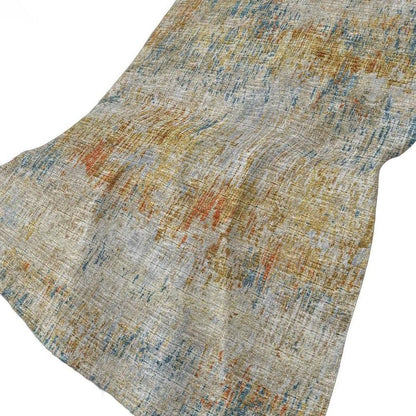 50" X 70" Beige Blue And Gold Abstract Plush Throw Blanket HomeRoots