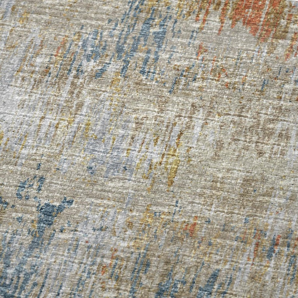 50" X 70" Beige Blue And Gold Abstract Plush Throw Blanket HomeRoots