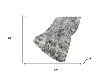 50" X 70" Gray And Silver Abstract Plush Throw Blanket HomeRoots