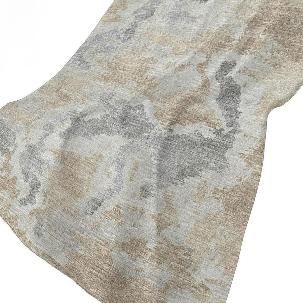50" X 70" Beige And Gray Abstract Plush Throw Blanket HomeRoots