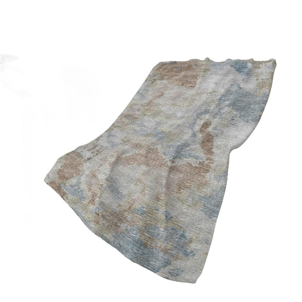 50" X 70" Gray And Coffee Abstract Plush Throw Blanket HomeRoots