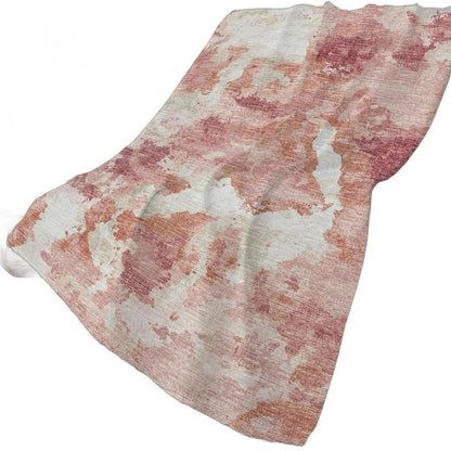 50" X 70" Pink And Ivory Abstract Plush Throw Blanket HomeRoots