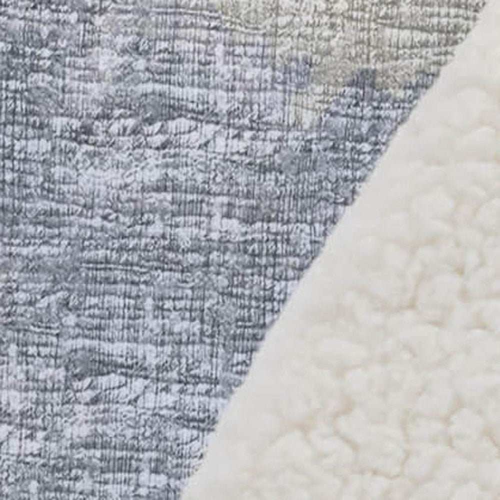 50" X 70" Gray And Silver Abstract Polyester Woven Plush Throw Blanket HomeRoots