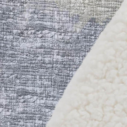 50" X 70" Gray And Silver Abstract Polyester Woven Plush Throw Blanket HomeRoots