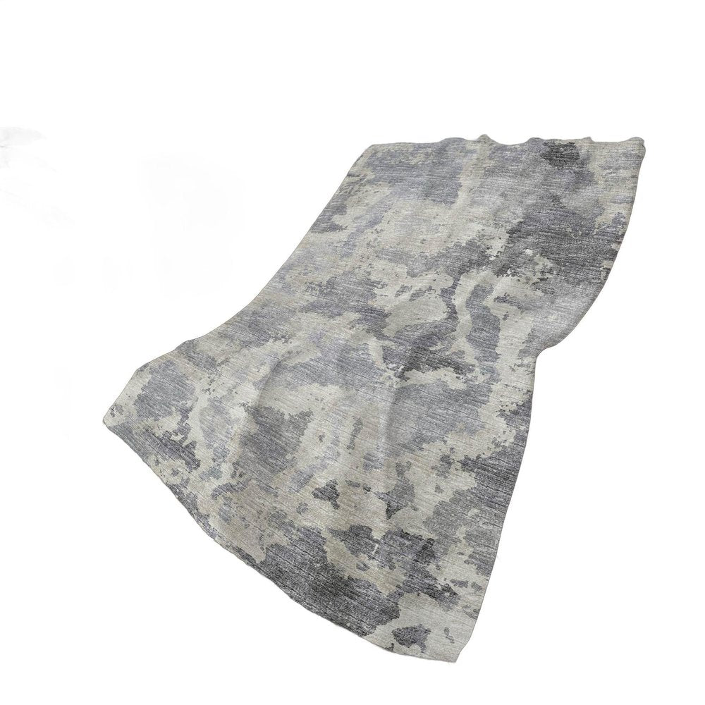 50" X 70" Gray And Silver Abstract Polyester Woven Plush Throw Blanket HomeRoots