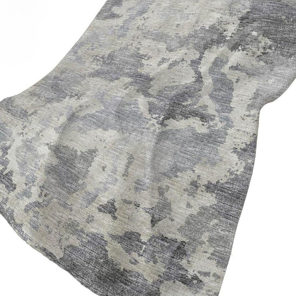50" X 70" Gray And Silver Abstract Polyester Woven Plush Throw Blanket HomeRoots