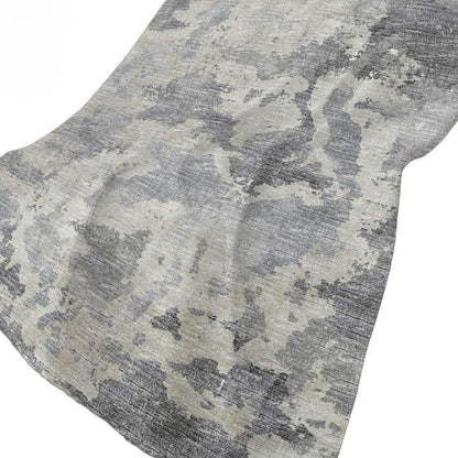 50" X 70" Gray And Silver Abstract Polyester Woven Plush Throw Blanket HomeRoots