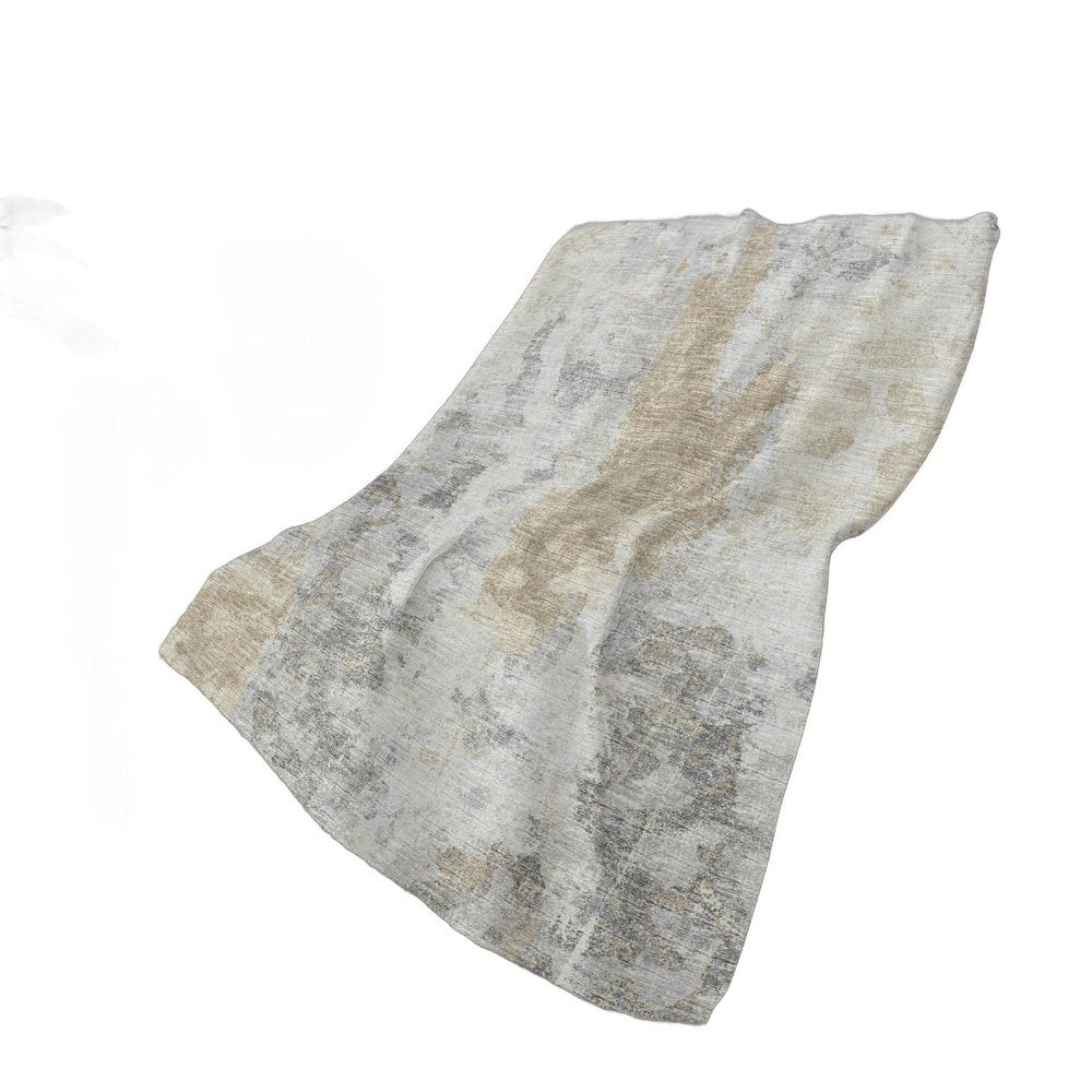 50" X 70" Ivory And Beige Abstract Plush Throw Blanket HomeRoots