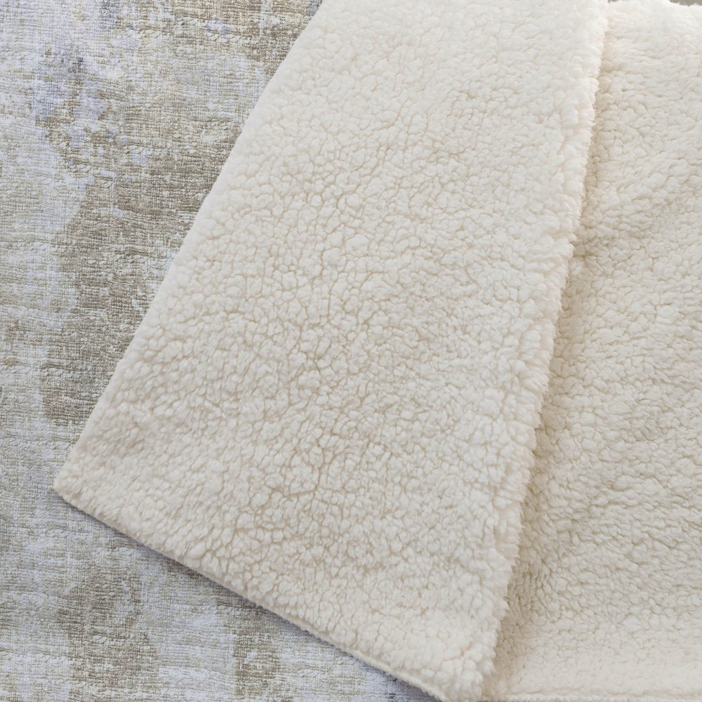 50" X 70" Ivory And Beige Abstract Plush Throw Blanket HomeRoots