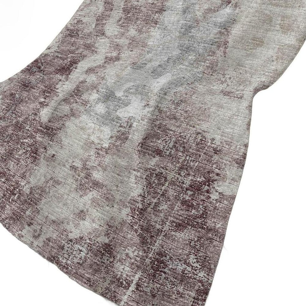 50" X 70" Plum Ivory And Gray Abstract Plush Throw Blanket HomeRoots