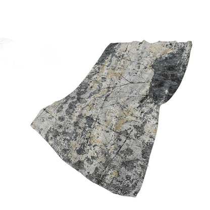 50" X 70" Black Silver And Gray Abstract Polyester Woven Plush Throw Blanket HomeRoots