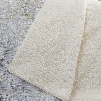 50" X 70" Beige Gray And Ivory Abstract Polyester Woven Plush Throw Blanket HomeRoots