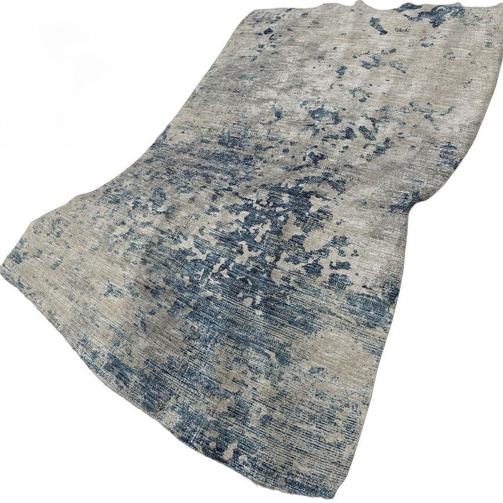 50" X 70" Blue Beige And Ivory Abstract Polyester Woven Plush Throw Blanket HomeRoots