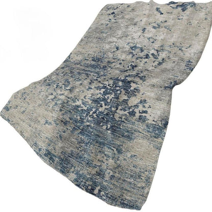 50" X 70" Blue Beige And Ivory Abstract Polyester Woven Plush Throw Blanket HomeRoots