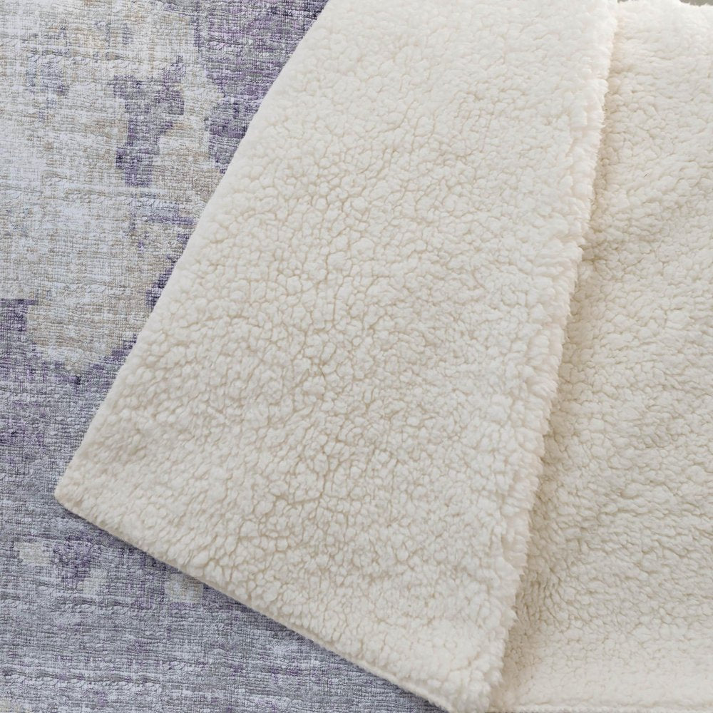 50" X 70" Purple Ivory And Gray Abstract Plush Throw Blanket HomeRoots