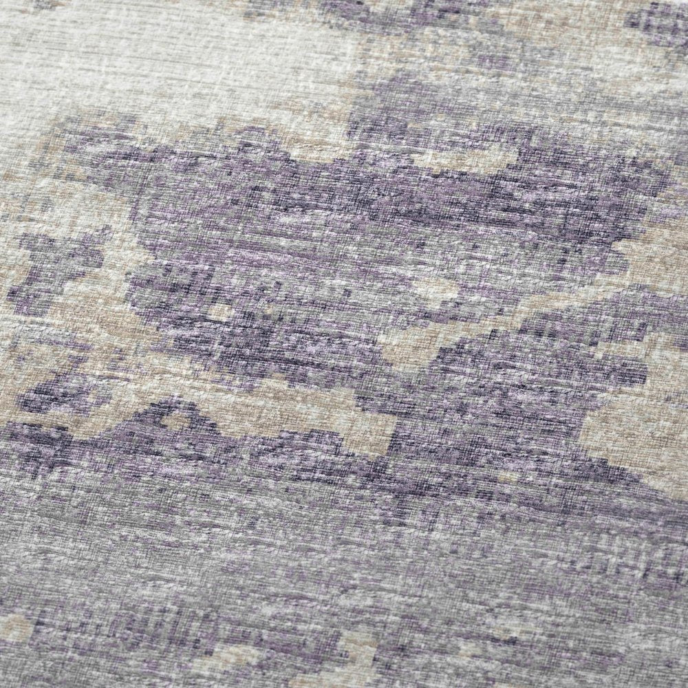 50" X 70" Purple Ivory And Gray Abstract Plush Throw Blanket HomeRoots