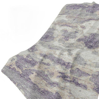 50" X 70" Purple Ivory And Gray Abstract Plush Throw Blanket HomeRoots