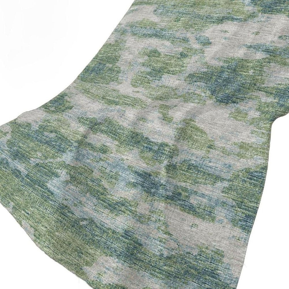 50" X 70" Green Teal And Beige Abstract Plush Throw Blanket HomeRoots