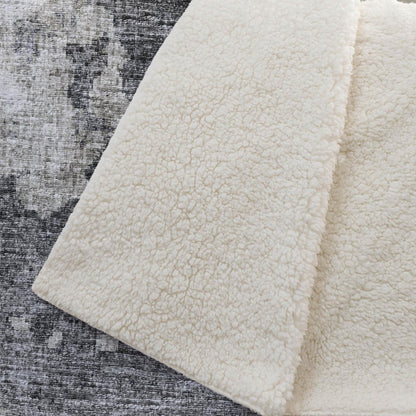 50" X 70" Black Ivory And Gray Abstract Plush Throw Blanket HomeRoots