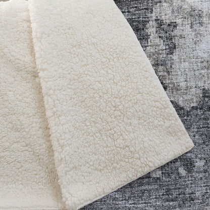 50" X 70" Black Ivory And Gray Abstract Plush Throw Blanket HomeRoots