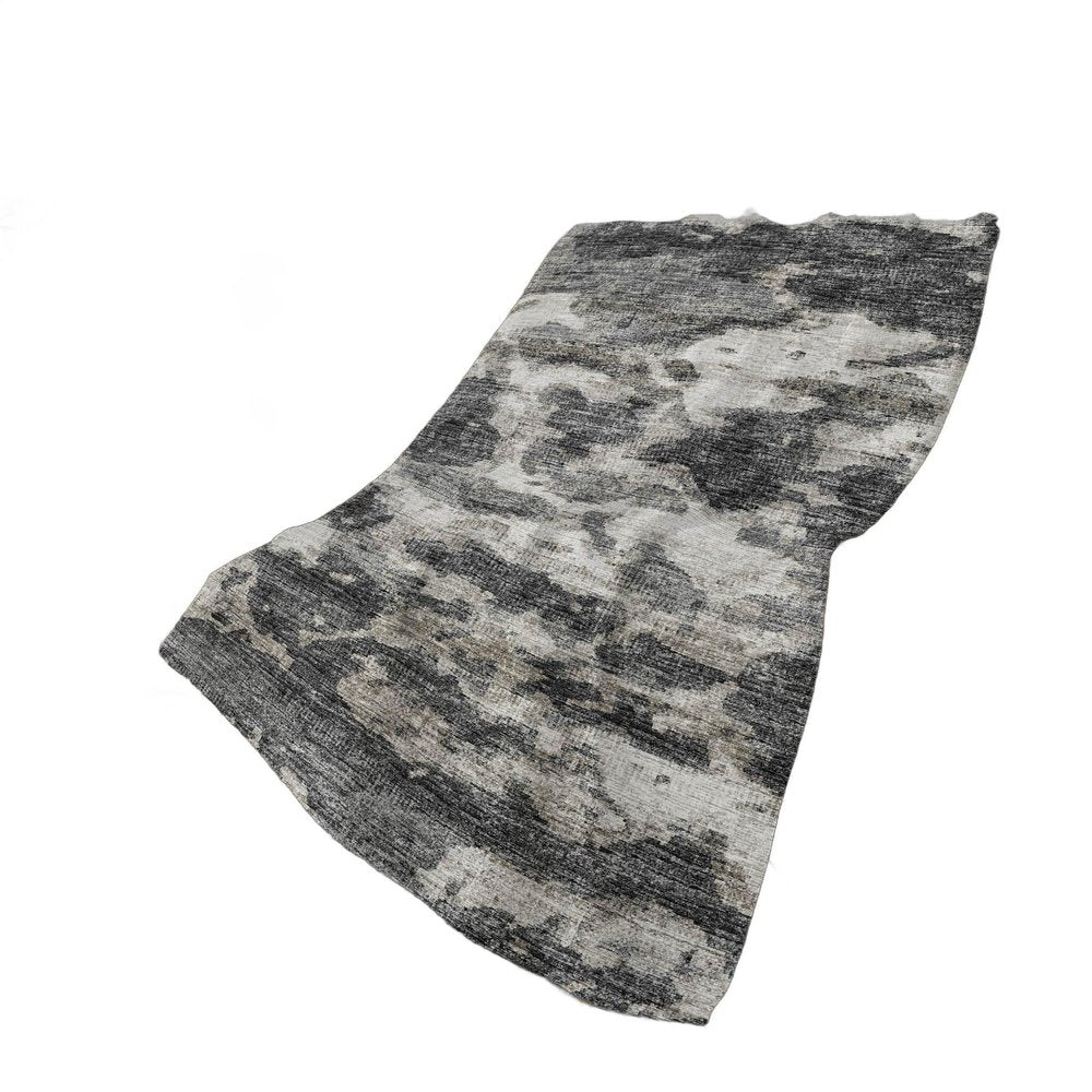 50" X 70" Black Ivory And Gray Abstract Plush Throw Blanket HomeRoots