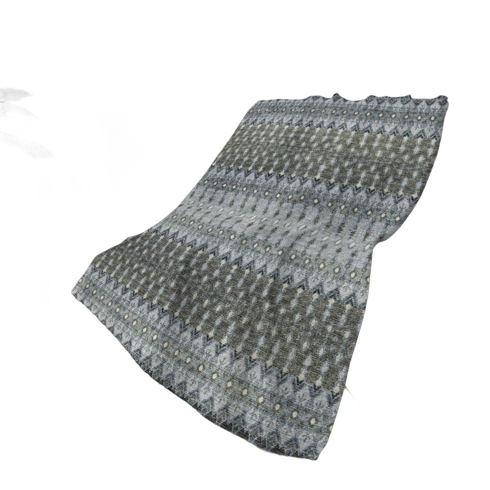 50" X 70" Gray And Charcoal Geometric Plush Throw Blanket HomeRoots
