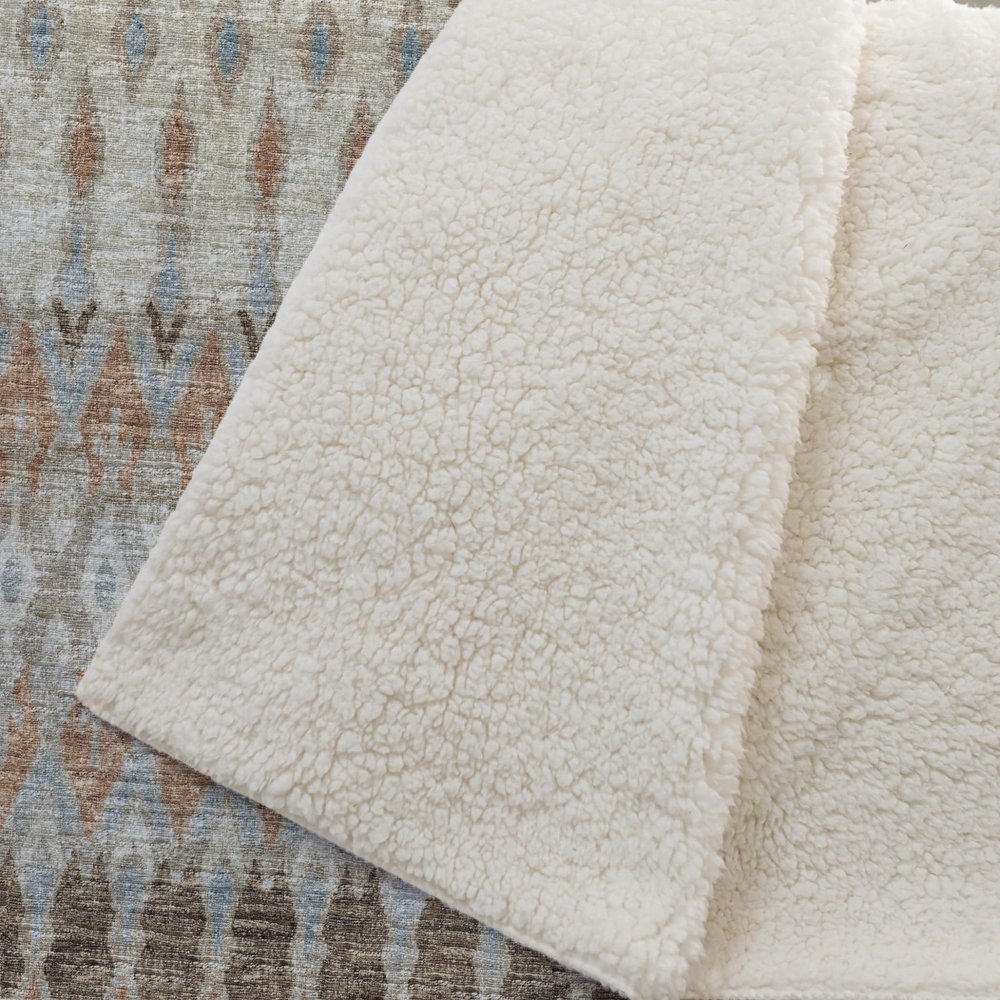 50" X 70" Chocolate Beige And Blue Geometric Plush Throw Blanket HomeRoots