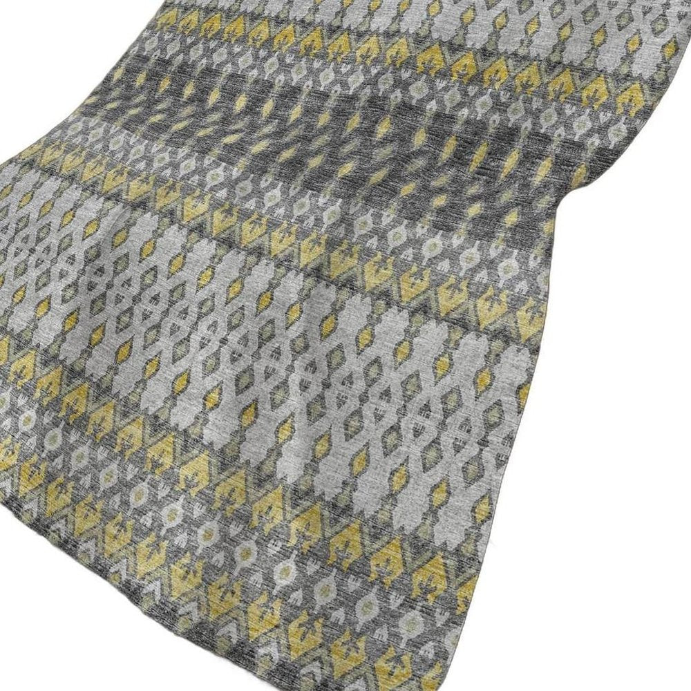 50" X 70" Gray And Gold Geometric Plush Throw Blanket HomeRoots