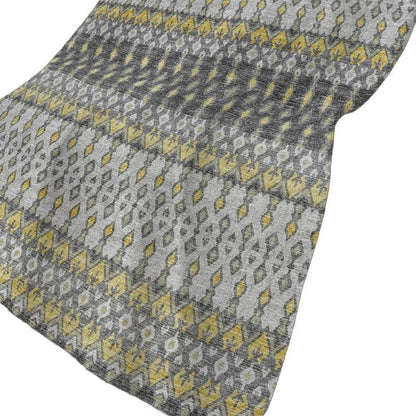 50" X 70" Gray And Gold Geometric Plush Throw Blanket HomeRoots