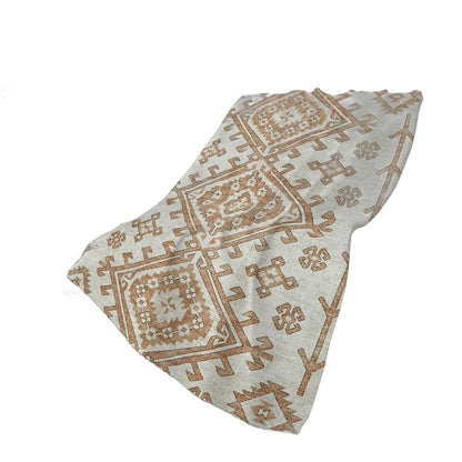 50" X 70" Beige And Chocolate Southwestern Polyester Woven Plush Throw Blanket HomeRoots