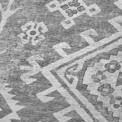 50" X 70" Pewter And Beige Southwestern Microfiber Plush Throw Blanket HomeRoots
