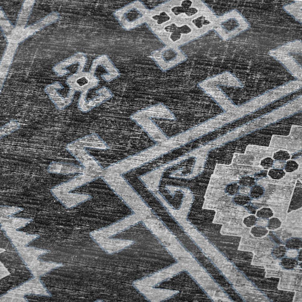 50" X 70" Charcoal And Gray Southwestern Polyester Woven Plush Throw Blanket HomeRoots