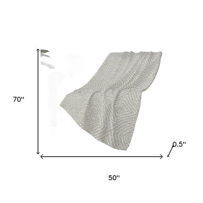 50" X 70" Linen And Ivory Abstract Polyester Woven Plush Throw Blanket HomeRoots