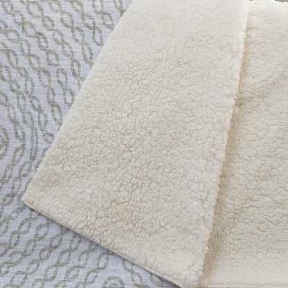 50" X 70" Linen And Ivory Abstract Polyester Woven Plush Throw Blanket HomeRoots
