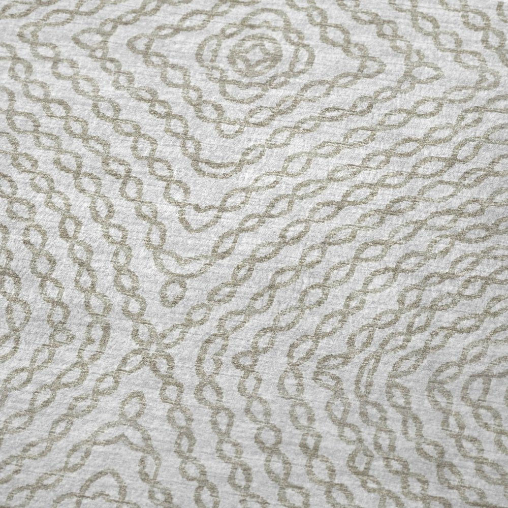 50" X 70" Linen And Ivory Abstract Polyester Woven Plush Throw Blanket HomeRoots