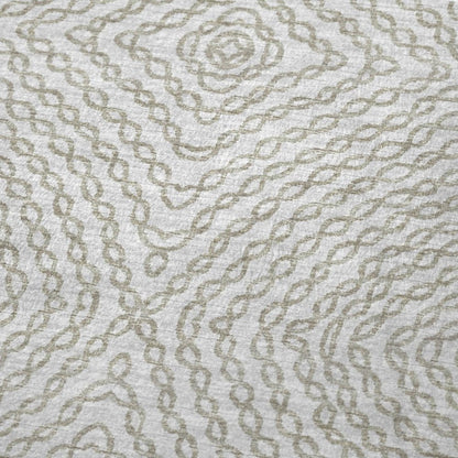 50" X 70" Linen And Ivory Abstract Polyester Woven Plush Throw Blanket HomeRoots