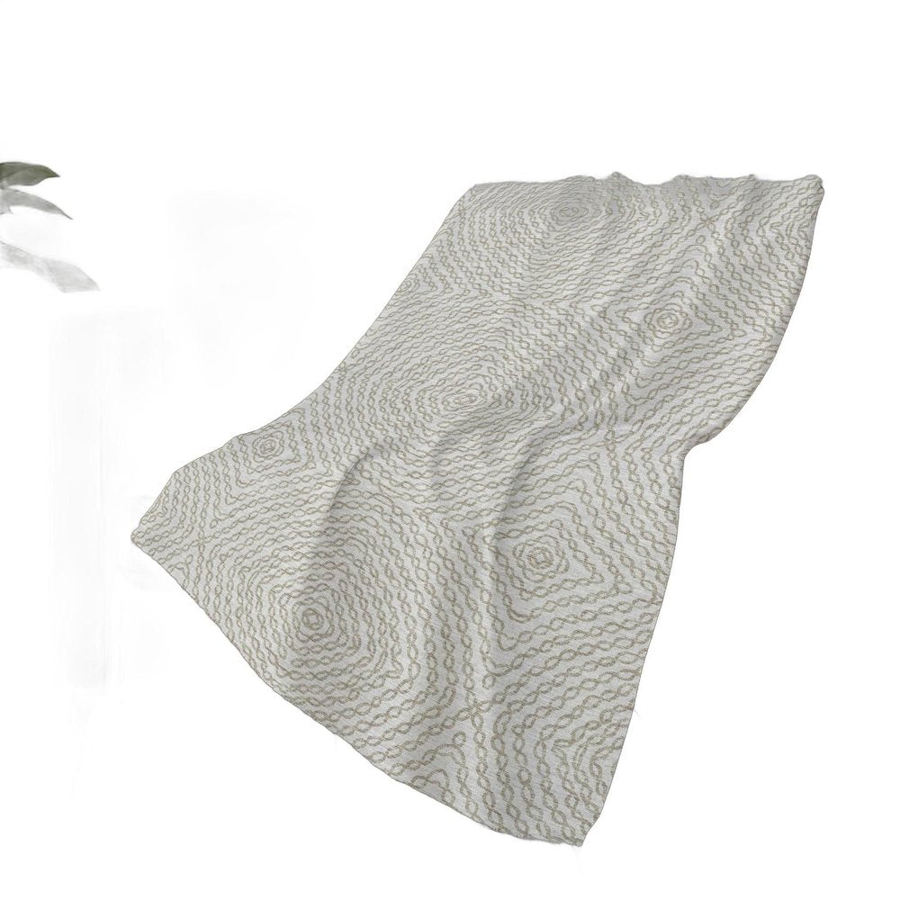50" X 70" Linen And Ivory Abstract Polyester Woven Plush Throw Blanket HomeRoots