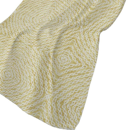 50" X 70" Yellow And Beige Abstract Polyester Woven Plush Throw Blanket HomeRoots