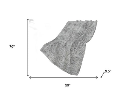 50" X 70" Charcoal And Gray Abstract Plush Throw Blanket HomeRoots