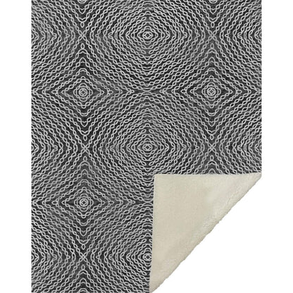 50" X 70" Charcoal And Ivory Abstract Microfiber Plush Throw Blanket HomeRoots