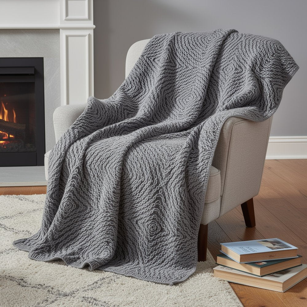 50" X 70" Charcoal And Ivory Abstract Microfiber Plush Throw Blanket HomeRoots