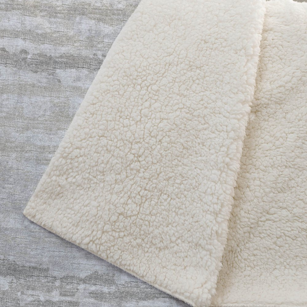 50" X 70" Ivory And Taupe Striped Microfiber Plush Throw Blanket HomeRoots